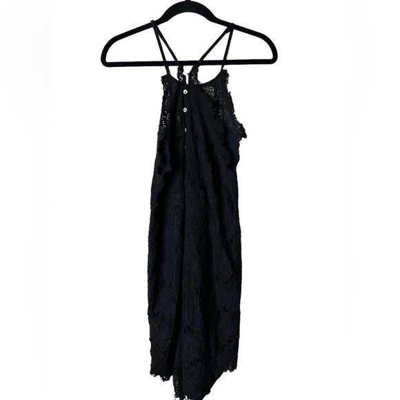 Free People Intimates Black Lace Button Back Mini Dress Size Large - Picture 6 of 10